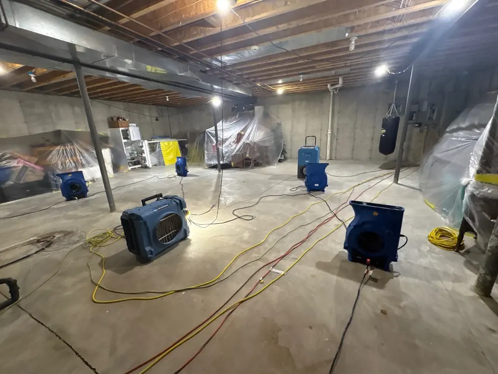 Restoration equipment on a Pittsburgh job