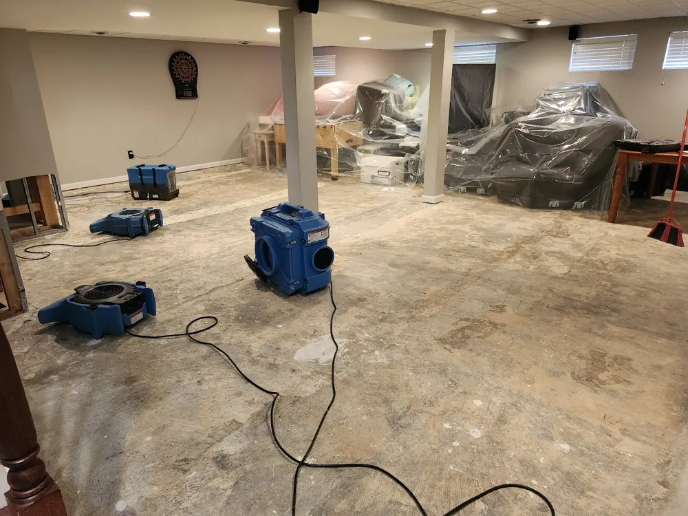 Restoration equipment on a Pittsburgh job