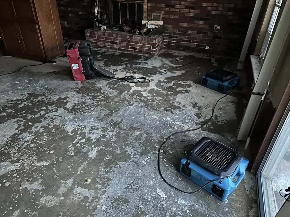 Restoration equipment on a Pittsburgh job
