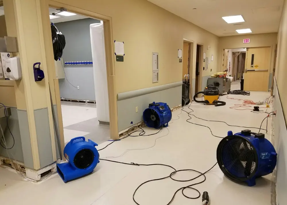 Restoration equipment on a Pittsburgh job